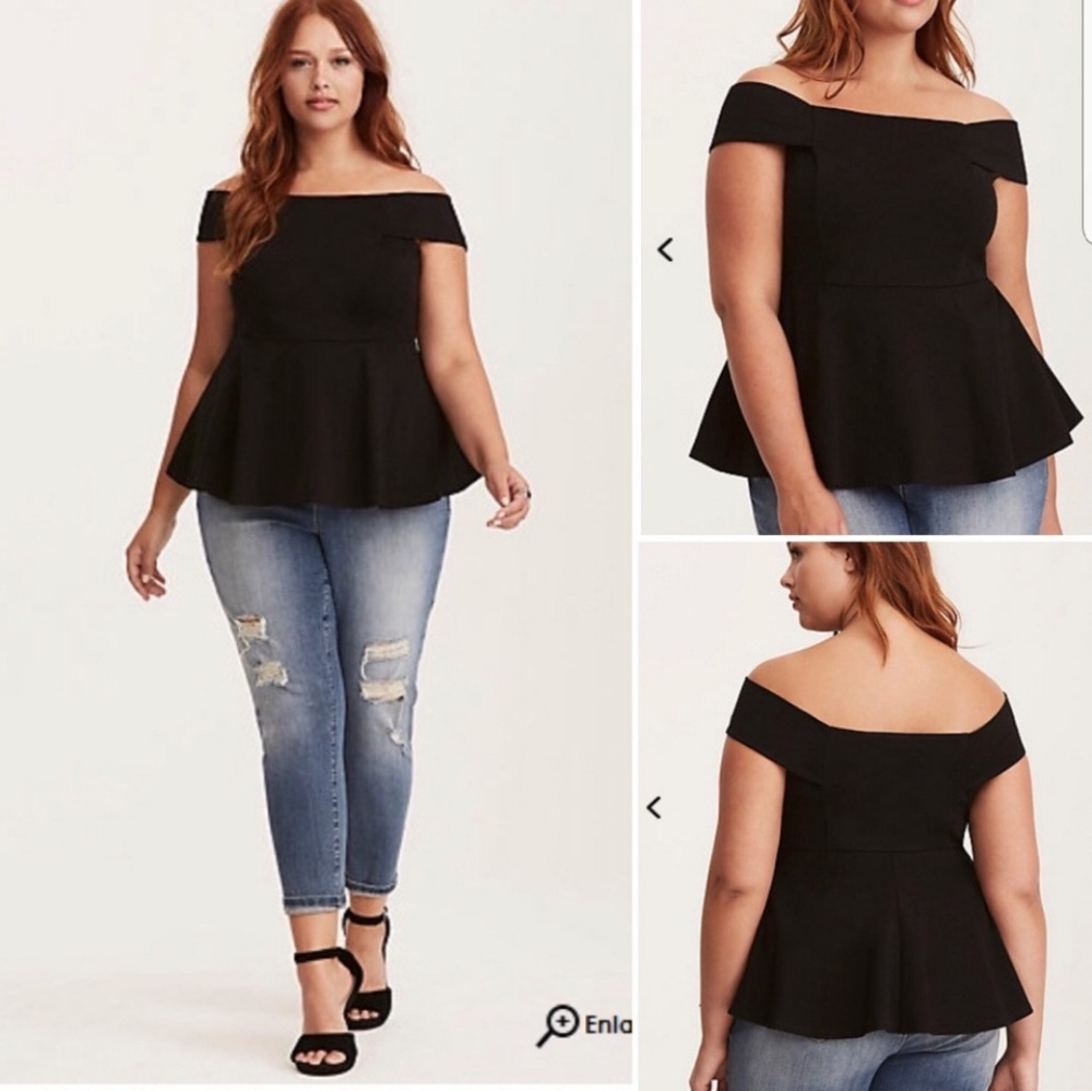 Torrid Off the Shoulder Peplum Top